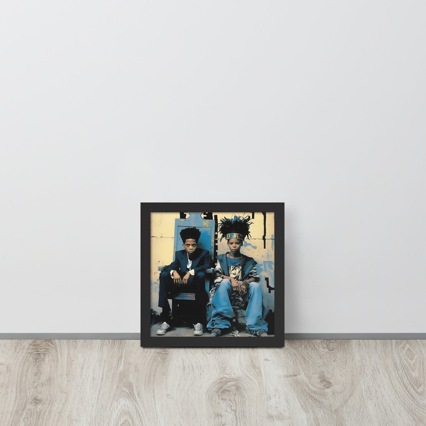 Basquiat version of Puppy Love Framed Poster