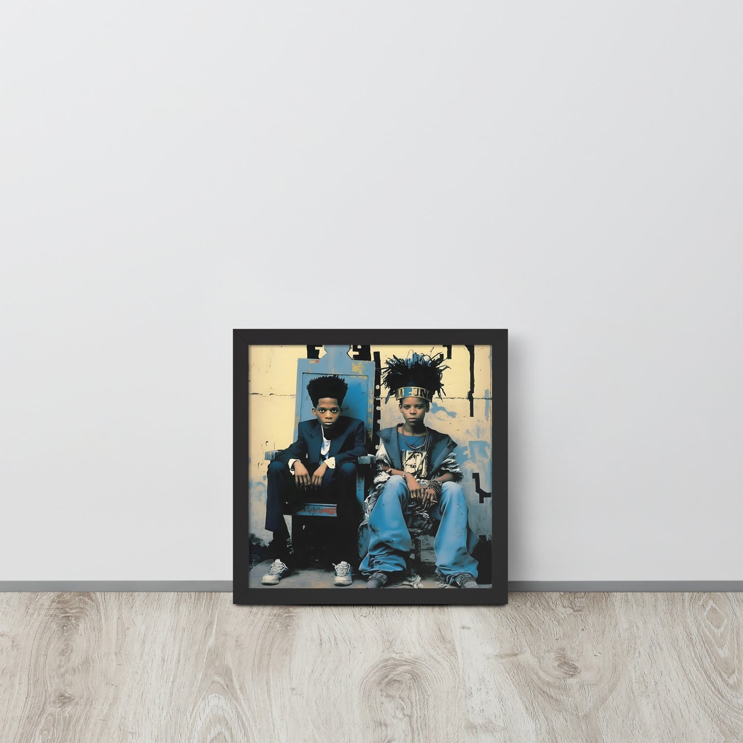 Basquiat version of Puppy Love Framed Poster